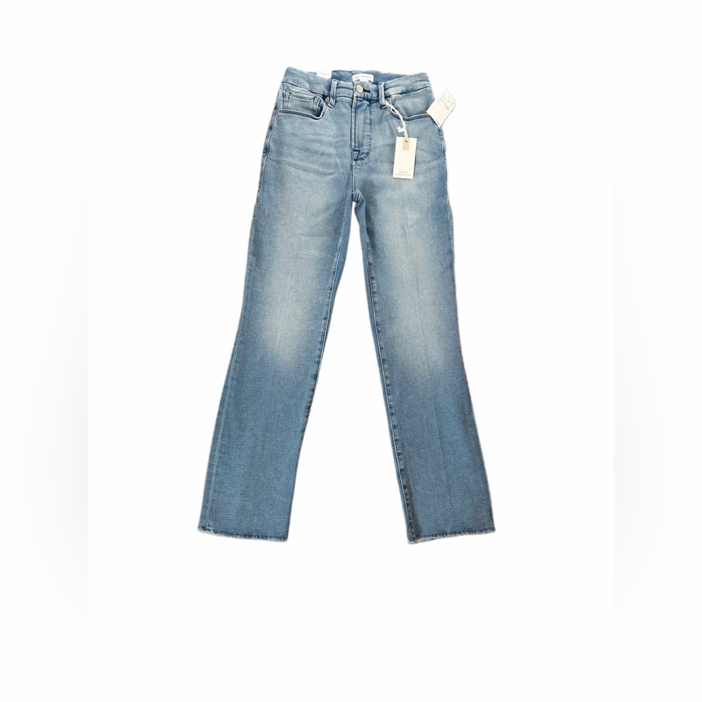 Good American Women's Straight Jeans Size 2 Light Blue